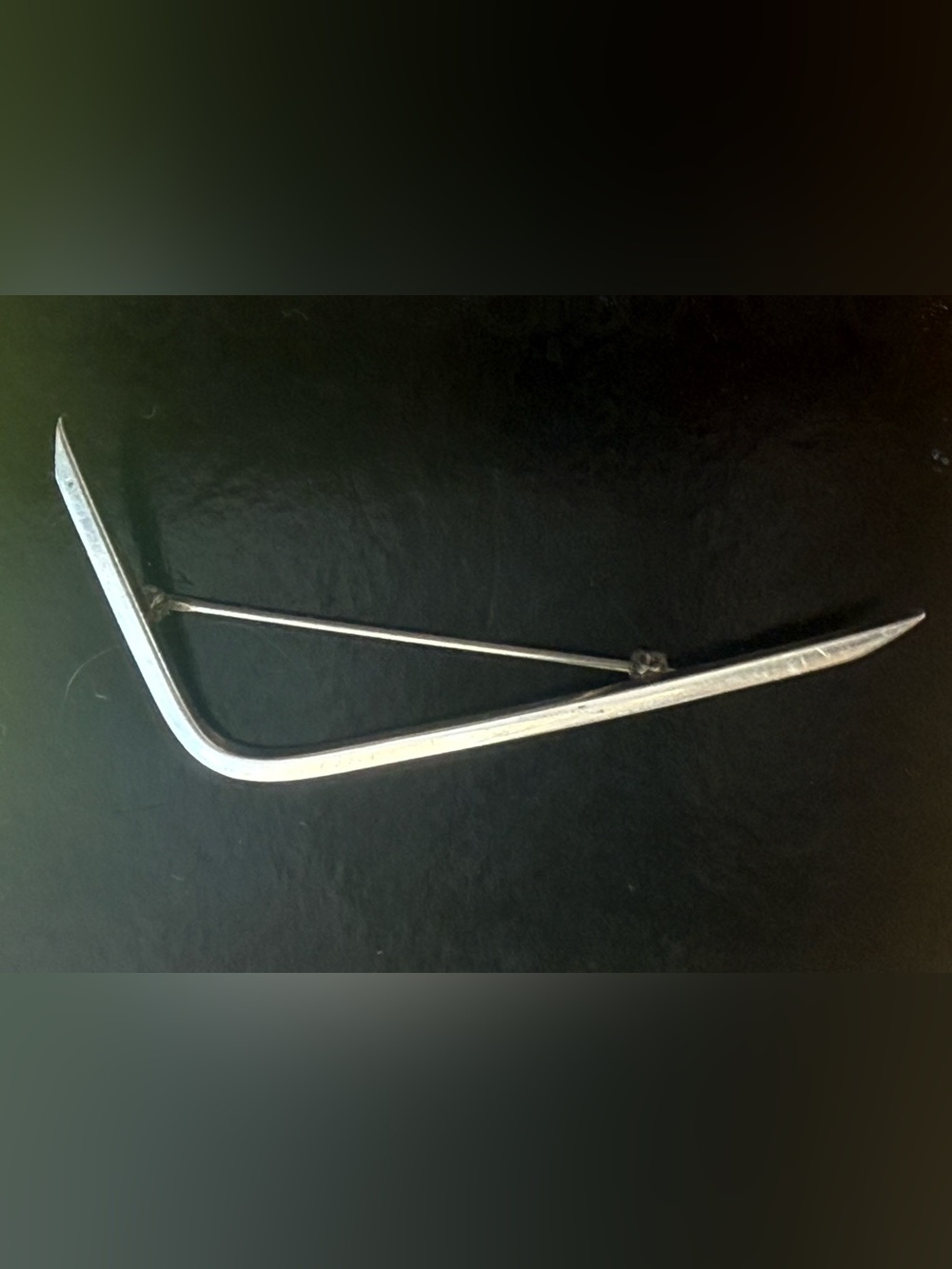 Betty Cooke Sterling Silver Modernist Angle Brooch, Signed COOKE STERLING
